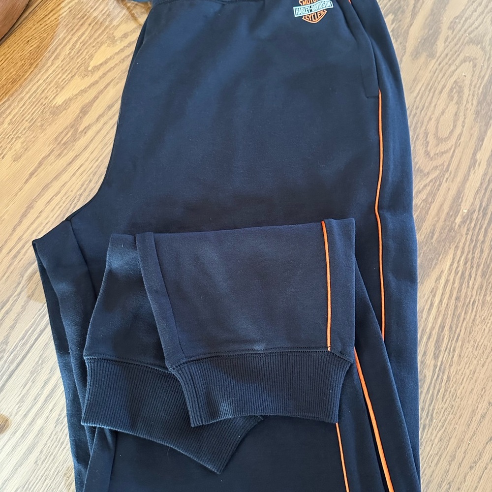 Harley-Davidson women Black joggers with Orange Accents